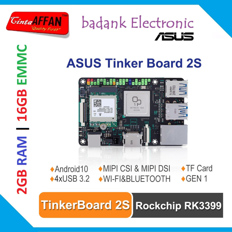 ASUS Tinker Board 2S - 2GB RAM (16GB EMMC) SBC Single Board Computer